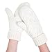 HDE Womens Winter Gloves Crochet Twist Cable Knit Hand Warmer Mittens,White,One Size