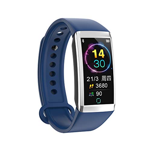 Nesee Fitness Tracker, Fitness Watch Heart Rate Monitor Activity Tracker,Color Screen Dual-Color Bands IP67 Waterproof,with Step Counter Sleep Monitor 14 Sports Tracking for Women Men Kid (Blue)