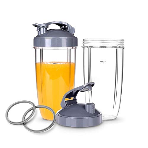 NutriBullet Replacement Cups with Flip Top To-Go Lid for NutriBullet 6-piece High-Speed Blender/Mixer, Gasket and 32oz Cups for Nutribullet NutriBullet Replacement Cups with Flip Top To-Go Lid for NutriBullet 6-piece High-Speed Blender/Mixer, Gasket and 32oz Cups for Nutribullet
