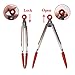 Hot Target Set of 3 (7, 9, 12 inches) Kitchen Tongs for Cooking - Heavy Duty & Non-Stick with Stainless Steel - Kitchen Tongs with Silicone Tips - Heat Resistant Long Food Tongs for Grilling BBQ - Red