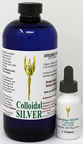 BioActive Nano Colloidal Silver Immune Therapy 16oz 120ppm &amp; Filled Dropper Bottle. By Guardian Of Eden,