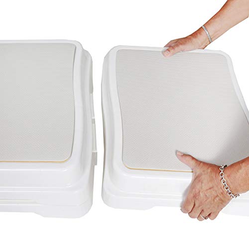 Support Plus Stackable Bath Steps - Slip-Resistant Safety Step Stools Platform for Bathroom and Household Use - Set of 3