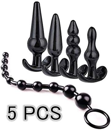 Pear Silicone Black Plug with Candy Colorful Jelly Love Beads Favorite Balls Beaded Kegel Balls Exercise Kit for Couple