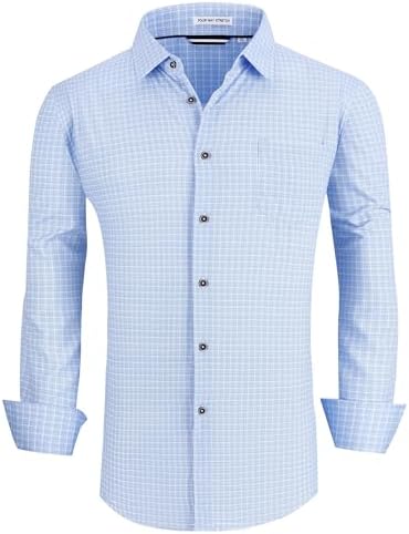 Amazon.com: Van Heusen Men's Traveler Stretch Long Sleeve Button Down Khaki  Chinchilla Minicheck, Large : Clothing, Shoes & Jewelry