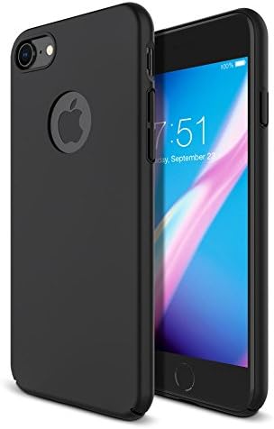 iPhone 7 Case, Frosted Hard Plastic Case with Slim Fit Shell Cover Offers Full Protection Skid-proof Non Slip for Apple iPhone 7- Space Black