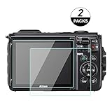 WH1916 Glass Screen Protector Foils Compatible for Nikon W300 W300S Waterproof Underwater Digital Camera, Tempered Glass Film Anti-Bubble Anti-Scratch Anti-Finger for Nikon w300 w300s Camera (2 Pack)