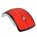 Foxnovo 2.4GHz Wireless Folding Foldable Arc Optical Mouse with USB Receiver for PC Laptop MacBook (Red)