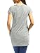 Allegra K Women's Round Neck Short Sleeve Cat Prints Loose Tunic Top L Grey