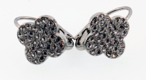 Simple Synthetic Pave Clover Earrings
