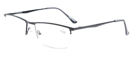 Eyekepper Qualitaet Federscharniere Halb-Rand Lesebrille Schwarz +1.0