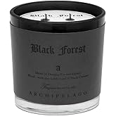 Archipelago Botanicals Black Forest Letter Press Candle, Dark Ebony Wood, Douglas Fir and Black Currant Scent, Faux Leather-Wrapped Jar, Clean Soy Wax Blend, 100 Hour Burn, 13 oz