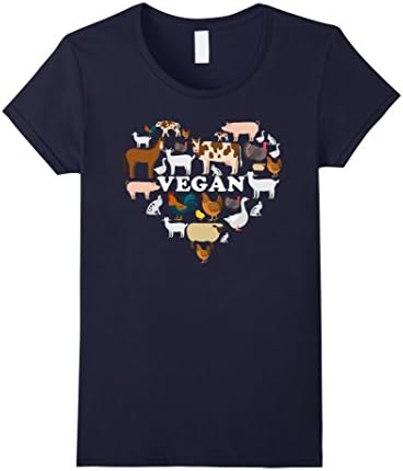 Womens Vegan Shirt Friends Not Food XL Navy