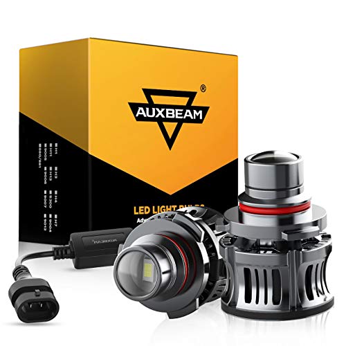 Auxbeam 9006 Bombilla de luz antiniebla LED, 6500K 4800LM de alta potencia 52W, 9006 HB4 Bombillas de luz antiniebla LED DRL de repuesto para automóviles, camiones, paquete de 2
