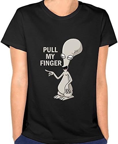 Cooll Women's American Dad Roger Pull My Finger Tshirts L Black