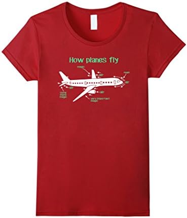 Womens Aerospace Engineer / Engineering Shirt - How Planes Fly Small Cranberry