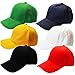 CoverYourHair Baseball Caps - Colored Baseball Hats - Plain Baseball Caps - 6 Pack