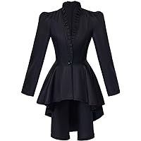 Dranng Gothic Victoriaanse damesjas, gothic, tailcoat, uniform, renaissance, steampunk, vintage renaissance-jas, Victoriaanse zwaluwstaart, lange