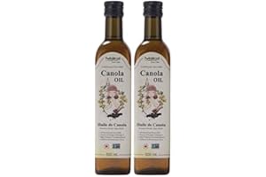 Canola Oil, Twinpack 500ml, Cold-Pressed Non-GMO for Cooking & Dressing by Twinfood (2 bottles)