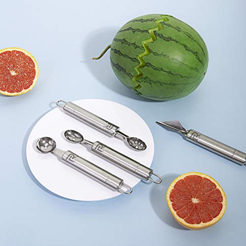 Riveira Melon Baller Scoop Set Stainless Steel 4Piece Carving Knife