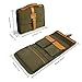 LAVIEVERT Travel Men's Toiletry Roll/Folding Portable Canvas & Genuine Leather Toiletry Bag/Storage Bag with Hook for Travel/Vacation/Household Use - Green