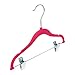 Juvale 24 Pack Hot Pink Velvet Hangers w/Clips for Kids, Baby Nursery, Children's Closet, Dresses, Shirts, Pants, Skirts, Ultra Thin, Nonslip, Space Saving Hangers, 12 Inches Baby Hanger Velvet Pack