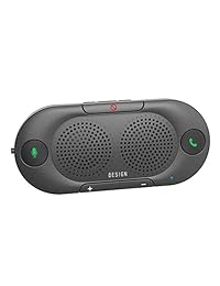 Altavoz para automóvil Besign BK06 Bluetooth 5.0 con clip para visera, kit de auto inalámbrico para hablar con manos libres y transmisión de música, se conecta con Siri y asistente de , encendido automático, bocinas dobles de 2 vatios