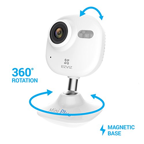 EZVIZ Mini Plus HD 1080p Wi-Fi Video Security Camera, 16GB MicroSD, Works with Alexa – White