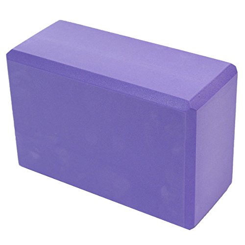 Sol Living Yoga Block Yoga Block - Compact Durable High Density EVA Foam Block for Balance & Stability Exercise Fitness Pilates & Yoga Accessory - Purple