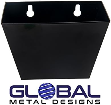Wall Mount Bottle Cap Catcher Bin Holder, Black Stainless Steel with Free Mounting Hardware, Simple Installation Mount, Lightweight for Quick Removal and Replace to Empty, by Global Metal DesignsTM