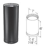 Chimney 69112 6 in. x 48 in. Dura-Vent DVL Double-Wall Black Pipe