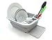SAMMART Collapsible Dish Drainer with Drainer Board - Foldable Drying Rack Set - Portable Dinnerware Organizer - Space Saving Kitchen Storage Tray (1, Grey)
