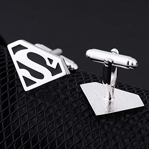 Zealmer 316L Stainless Steel Super Hero Cufflinks for Mens Shirt 1 Pair