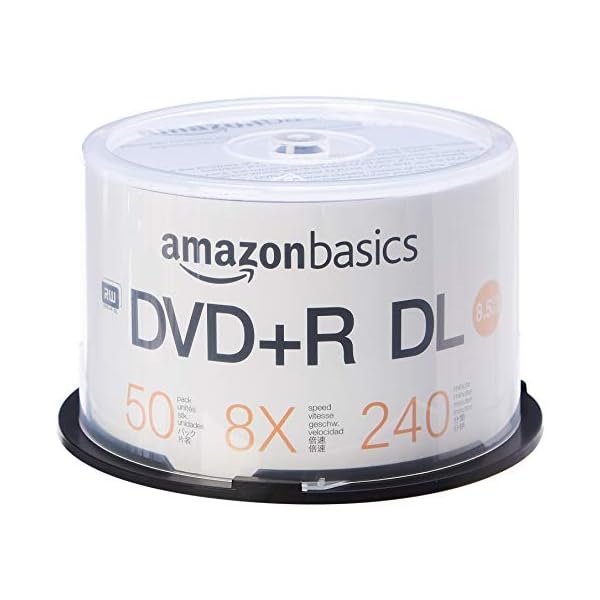 Amazon Basics – DVD+R-DL-Rohlinge, 8,5 GB, 8x, Spindel mit 50 Stück