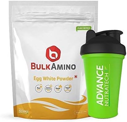 Bulkamino Egg White - 500 g (With Shaker albumen Protein Powder) Non GMO and Lactose-free