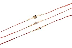 SAPTRISHI Traditional Handmade Rakhi For Brothers | Designer Pearl, & Beaded Wrist Bands For Bhai| Thread Rakhi For Siblings | Elegant Handcrafted Bracelet For Raksha Bandhan