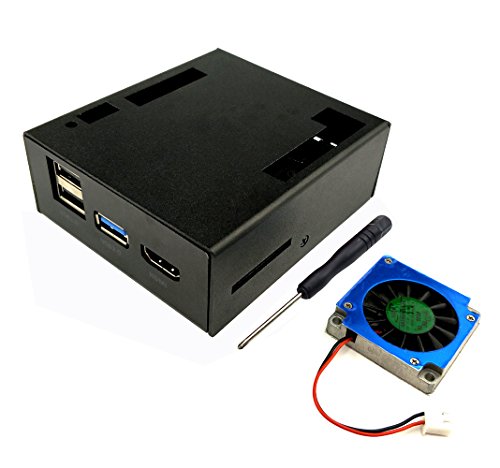 Lattepanda case alu with cooling fan black by eleduino