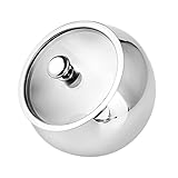 HardNok Stainless Steel Sugar Bowl with Glass Lid and Spoon,300ML