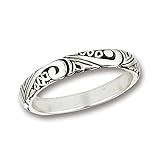 Swirl Scroll Wedding Thumb Ring .925 Sterling Silver Stackable Band Sizes 6-9