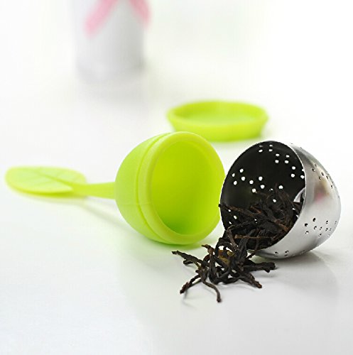 Zicome Silicone Tea Infuser with Drip Tray, Set of 2, Green