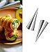 GTANG -24Pcs Stainless Steel Pastry Cream Horn Molds，Cream Horn Moulds Conical Tube ，Mould Baking,Denmark Large Coil Mold Tool ，Free Standing Cone Shape (Happy Kitchen delicious)