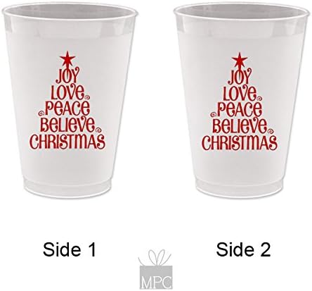 Christmas Frost Flex Plastic Cups - Joy Love Peace (10 cups)