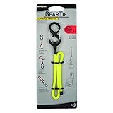 Nite Ize Gear Tie Clippable, The Original Reusable Rubber Twist Tie With A Convenient S-Biner Clip For Hanging + Organizing, 12-Inch, Neon Yellow