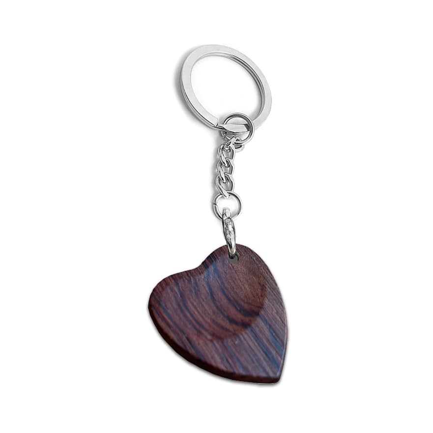Strungout Custom Engraved Heart Shaped Wooden Guitar Plectrum Novelty Gift Pick Pendant Keychain in Presentation Gift Box