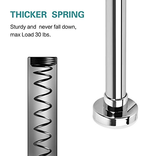 Vailge Tension Shower Curtain Rod with 12 Curtain Rings 4884 Inches