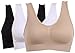 Vermilion Bird Women's 3 Pack Seamless Comfortable Sports Bra with Removable Pads XXL/Shirt Size 16,18 Black &White &Nude