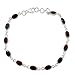 NOVICA Artisan Handmade Garnet Tennis Bracelet .925 Sterling Silver India Red Link Style Birthstone 'Romantic Red'