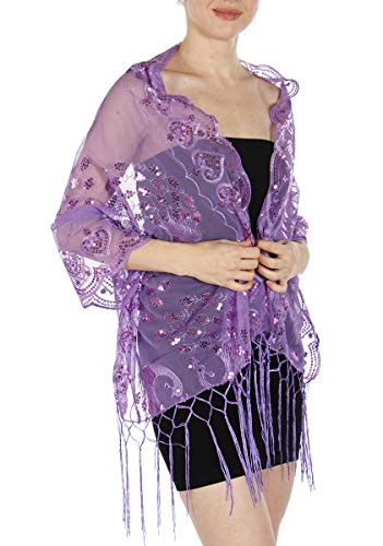 Shawl for evening dresses. Sequin wrap. Beaded shawl. Silver shawl. Wedding wraps and Shawls