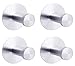 NELXULAS Brushed Stainless Steel Self Adhesive Wall Hooks,Towel Hooks，Wall Hook (2