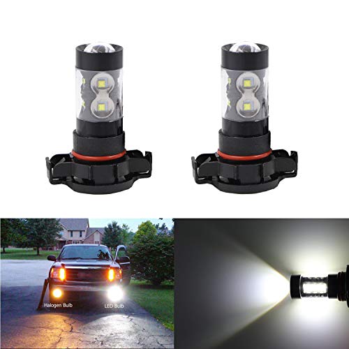 Dantoo 2 x 2504 LED 12276 PSX24W Fog Light Bulbs Extremely Bright 6000K 10 SMD LED Bulbs Fog Light Lamp Replacement for DRL or Fog Lights, Xenon White - Thumbnail 7