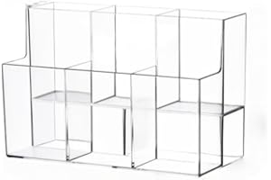Transparent Acrylic Beverage Bag Storage Box With 6-Compartment 2-Tier Shelf - Heavy-Duty Space-Saving Vertical Storage Bin